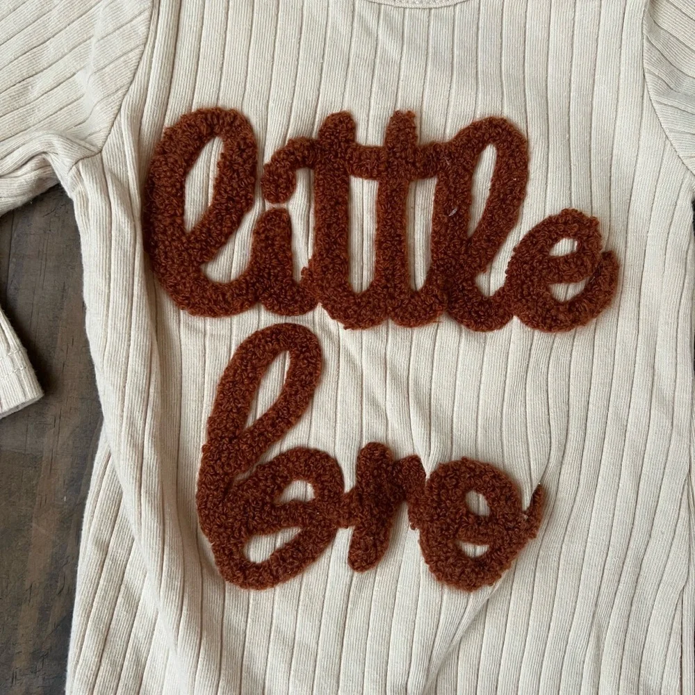 Cream Ribbed 'Little Bro' One-Piece Romper